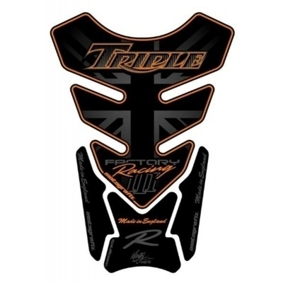 Protector de depósito Motografix TRIUMPH Triple negro/naranja 4 piezas TT014KO