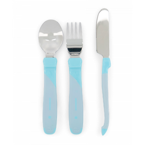 Set de Cubiertos 12m+ Twistshake Azul Pastel