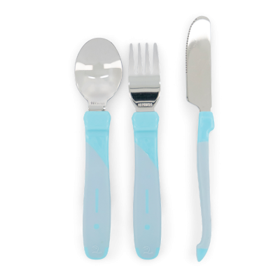 Set de Cubiertos 12m+ Twistshake Azul Pastel