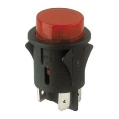 Interruptor/Pulsador Unipolar ON-OFF Luminiso ROJO