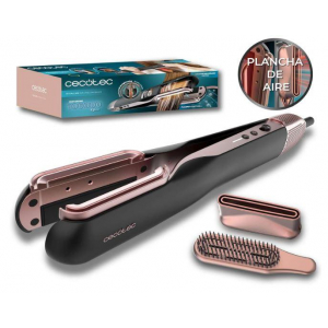 Plancha de pelo Cecotec RitualCare Air Lisse 2in1 Black, secador, 2 cabezales, cepillo y concentrador, 106000 rpm, motor digital, negro y dorado