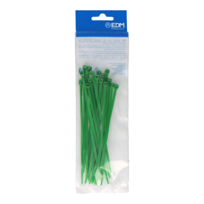Bridas verdes 3,5 x 150 mm nylon alta calidad (bolsa 25 unid.)