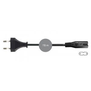 Cable alimentación CA Europlug tipo 8 IEC C7 Fonestar SR-448