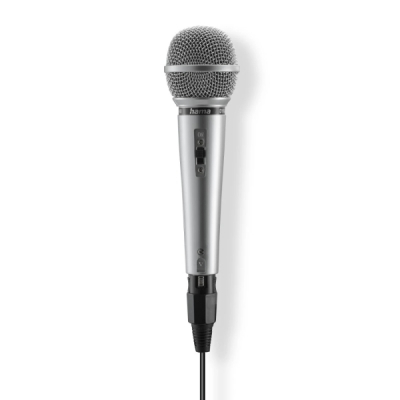Hama Jam Star Microfono Dinamico - Cable 3m - 100Hz - Jack 3.5mm - Cardioide - 600 Ohm - 170x52x52mm - Color Plata