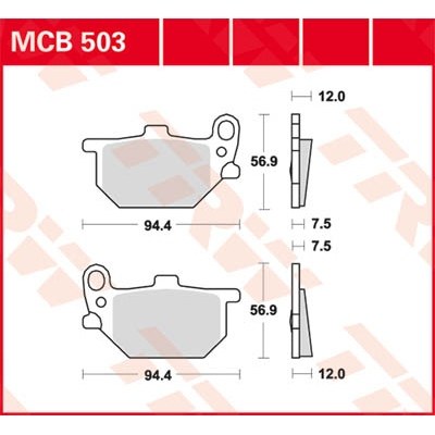 Pastillas de freno metal sinterizado SV TRW MCB503