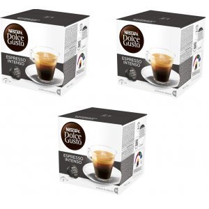 Pack de 3 cajas Dolce Gusto ESPRESSO INTENSO, 16 unidades por caja, 48 cápsulas en total