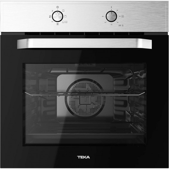 Horno multifunción Teka HCB 6415 SS, 65 litros, 6 funciones, HydroClean, mandos escamoteables, precalentamiento rápido, doble cristal, inox