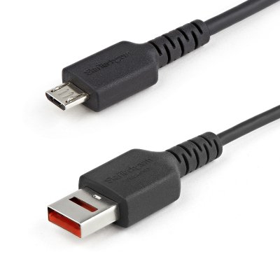 Cable de 1m Adaptador Bloqueador USB de Datos ? Adaptador USB a Micro USB de Carga Segura ? Micro USBC Solo de Carga para Tablet o Teléfono Móvil ? Protector de Bloqueo de Datos