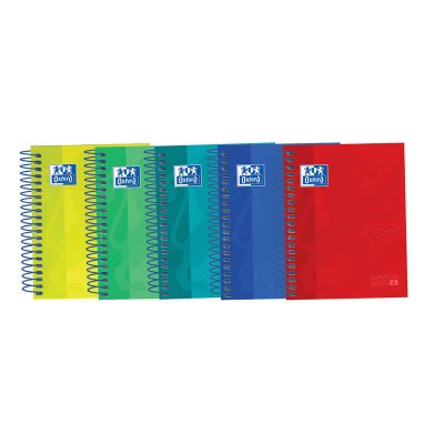 Oxford Touch Europeanbook 4 8º - Cuaderno Espiral Microperforado - Tapa Extradura - 120 Hojas - 5x5 - Colores Surtidos
