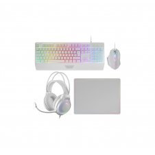 Mars Gaming MCP124PRO, Combo Gaming 4en1, Teclado RGB H-Mech con Reposamuñecas, Ratón RGB 3200DPI y Switches HUANO, Auriculares FRGB, Alfombrilla Na