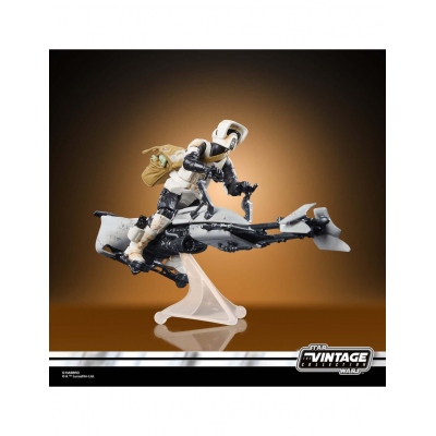 Figura hasbro star wars the mandalorian speeder bike scout troper & grogu