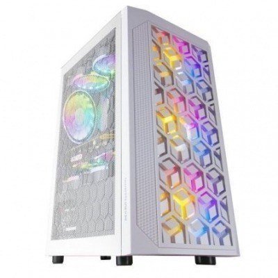 Caja Gaming Minitorre Mars Gaming MCMESH/ Blanco