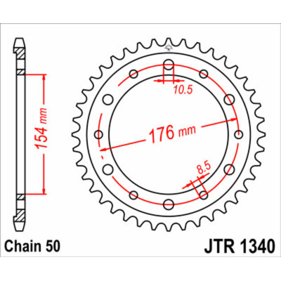 JT SPROCKETS Steel Standard Rear Sprocket 1340 - 525 JTR1340.45