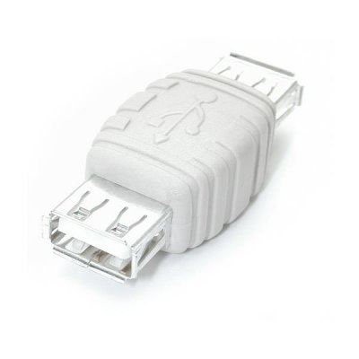 Adaptador Conversor Cambiador de Género Gender Changer USB A - Hembra a Hembra - Blanco