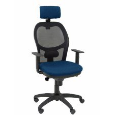 Piqueras y Crespo Silla Jorquera malla negra asiento bali azul marino cabecero regulable