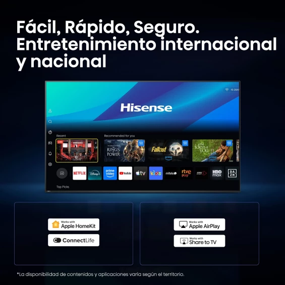 Televisor LED Hisense 32A4S, 32 pulgadas, HD, Smart TV VIDAA, HDR10, negro - imagen 9