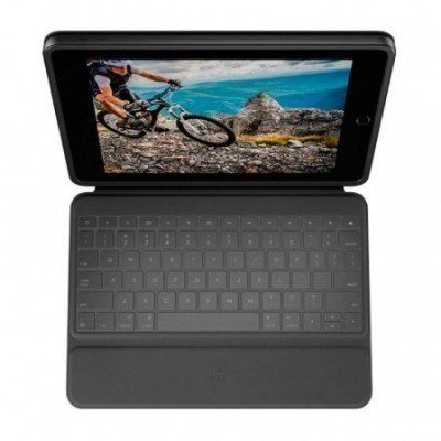 Funda con Teclado Logitech Rugged Folio para Tablets Apple Ipad 7ª y 8ª Generación 10.2/ Negro