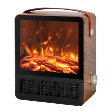 Termov.ceramico Ptc Caleta 1500w Marron 2pot Efecto Llama Protecc.sobrec. 30,4x25x14,4cm
