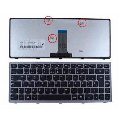 Teclado compatible para portátil LENOVO IdeaPad flex 14 / s410p / g400s con marco gris
