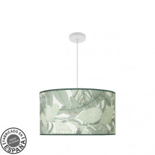 Colgante Moda 3xe27 Blanco/hoja Verde Regx50x50cm C/difusor