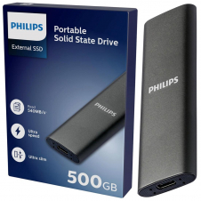 Disco SSD Philips Disco Externo 500GB USB-C/USB 3.0 540MB Ultra Slim Gris