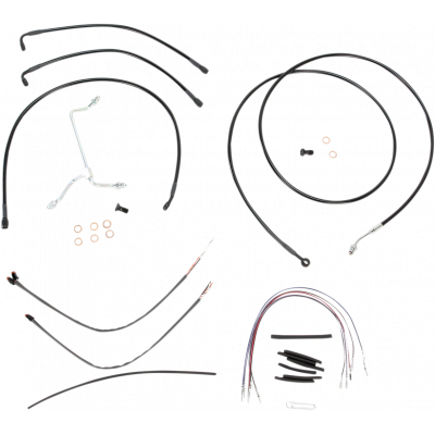 Kit completo líneas/cables en vinilo negro para manillar Ape Hanger BURLY BRAND B30-1114