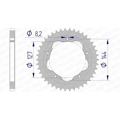 Corona AFAM aluminio 51608 - Paso 525 51608-41