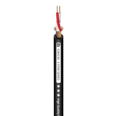 Cable Audio Microfono 2x0,30mm OFC NEGRO ADAM 3STAR (100m)