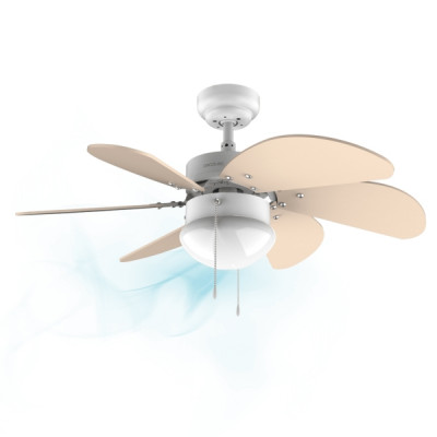 Cecotec EnerySilence Aero 3600 Vision SunLight Ventilador de Techo con 6 Aspas Reversibles y Lampara - 50W - Diametro de 92cm - 3 Velocidades - Modo Invierno - Control por Cadena - Color Amarillo Past