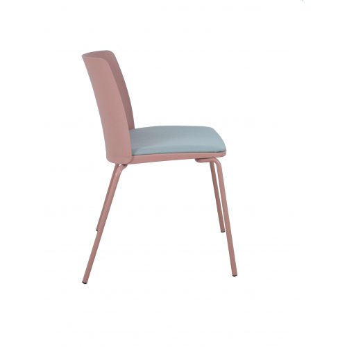 Pack 4 sillas Orgaz bali gris claro carcasa rosa y chasis rosa