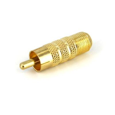RCA to F Type Coaxial Adapter, M/F conector coaxial