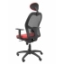 Silla Jorquera Malla Negra Asiento Similpiel Rojo Con Cabecero Fijo