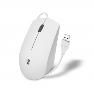 Ratón Subblim silencioso, con cable, USB, 1200 DPI, blanco