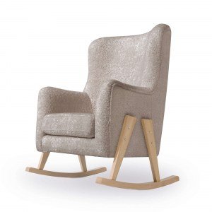 Sillón lactancia con patas madera en borreguillo beige · Glam SL119TB-253N