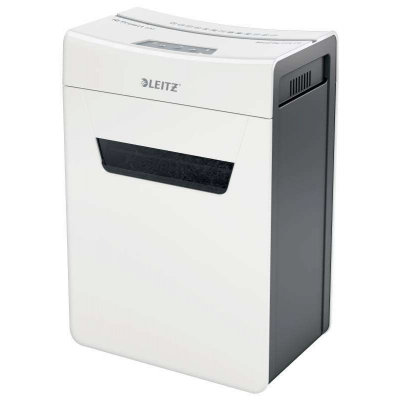 Leitz IQ Protect Premium 6M Destructora de Papel Manual Micro Corte P-5 - Destruye hasta 7 Hojas a la Vez - Ultrasilenciosa - Papelera de 18L - Color Blanco/Gris