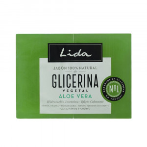 JABÓN 100% NATURAL GLICERINA Y ALOE VERA LOTE 2 x 125 gr