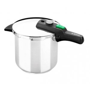Olla a presión rápida Monix M560004, 9 litros, 2 niveles seleccionables de presión, dispositivo de despresurización, válvula de funcionamiento mediante muelle, fabricada en acero inoxidable 18/10