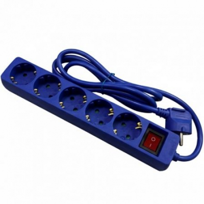 Regleta con Interruptor Phasak BN 0825/ 5 Tomas de Corriente/ Cable 1.8m/ Azul