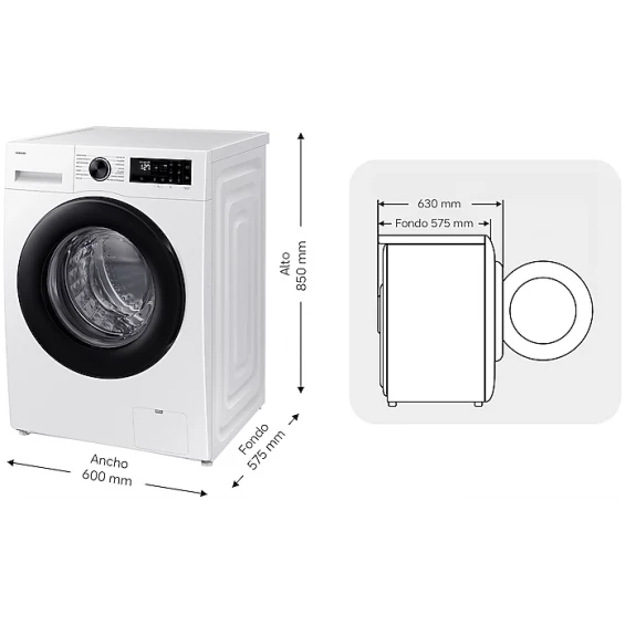 Lavadora Samsung WW10FG5U34AEEC, 10 kg, 1400 rpm, clase A, blanco - imagen 2