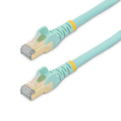 Cable de 2m de Red Ethernet RJ45 Cat6a Blindado STP - Cable sin Enganche Snagless - Aguamarina