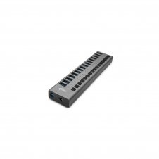 i-tec USB A 3.0 Charging HUB 16port + Power Adapter 90 W Gris