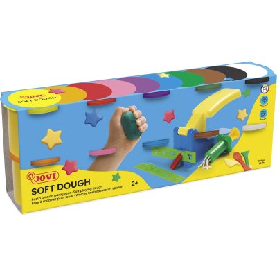 Jovi Soft Dough Blandiver Estuche de 10 Botes 110gr - Blanda y Flexible - Facil de Amasar y Moldear - Ideal para Iniciacion al Modelaje - Fomenta Creatividad y Motricidad Fina - Color Surtido
