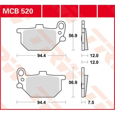 Pastillas de freno metal sinterizado SV TRW MCB520