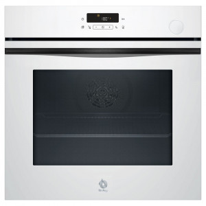 Horno con vapor pirolítico Balay 3HA5829B3, 71 litros, 8 funciones, Aqualisis, vapor añadido, AirFry, AutoChef 15 recetas, Raíles Flex, cristal blanco