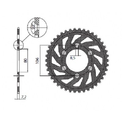 Coronas OEM de repuesto en acero SUNSTAR SPROCKETS 1-3345-45