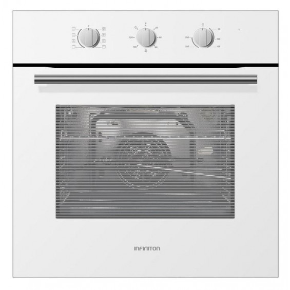 Horno multifunción Infiniton 818LB, 65 litros, grill, 3000 W, control mecánico, temporizador, doble cristal, clase A, cristal blanco