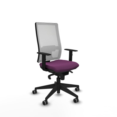 Horna sincro malla blanca similpiel morado brazos 1D base piramidal ruedas 65mm engomadas