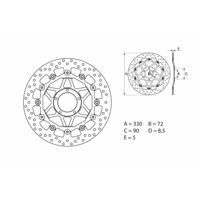 Disco de freno flotante Brembo 78B40890 78B40890