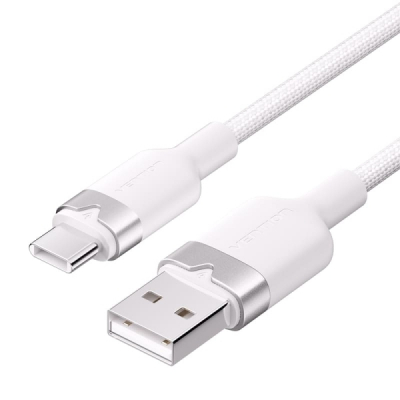Vention Cable USB-C 2.0 a USB-A 3A 60W - 1m - Trenzado - Color Blanco