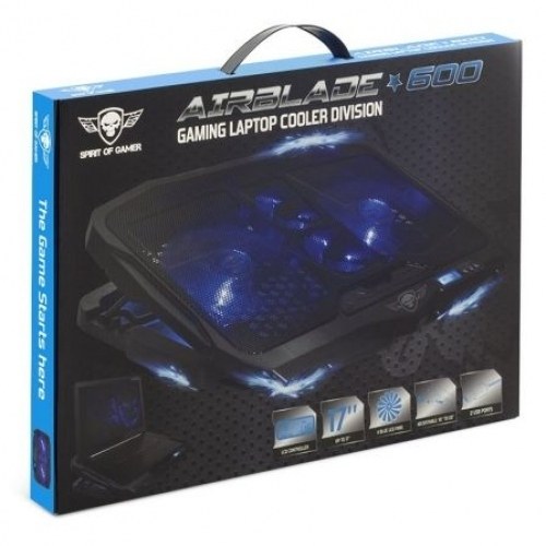 Soporte Refrigerante Spirit Of Gamer Airblade 600 Azul para Portátiles hasta 17.3/ Iluminación LED